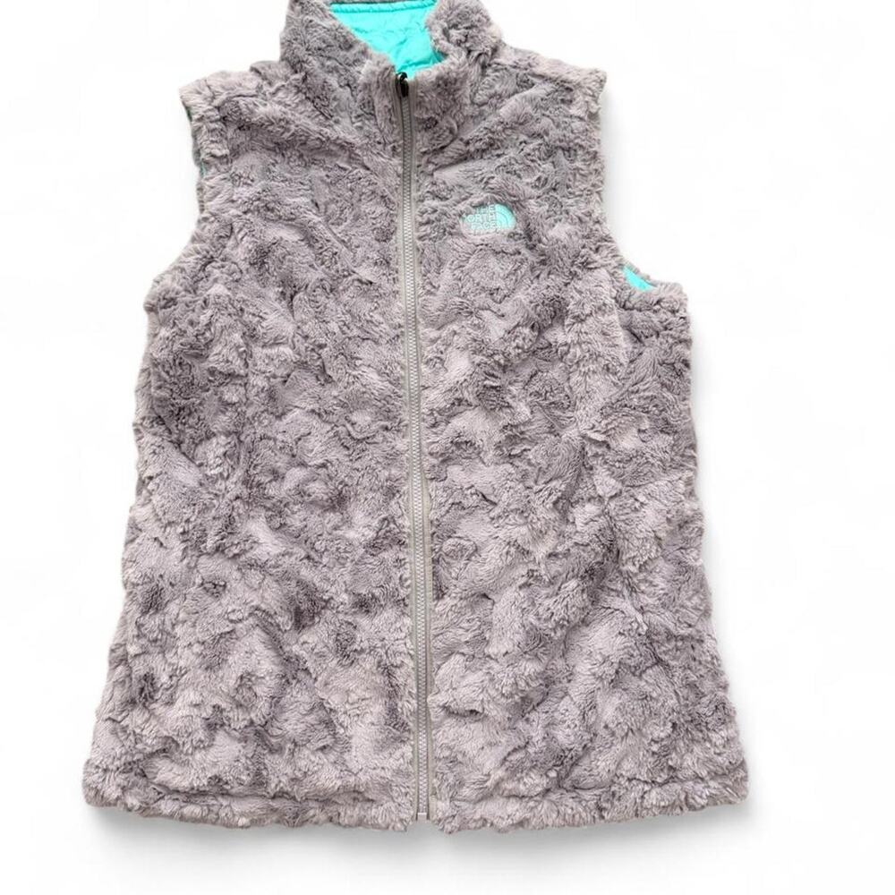 The North Face Reversible Mossbud Swirl Vest Gray Teal - Girl's XL / Fits W XS S